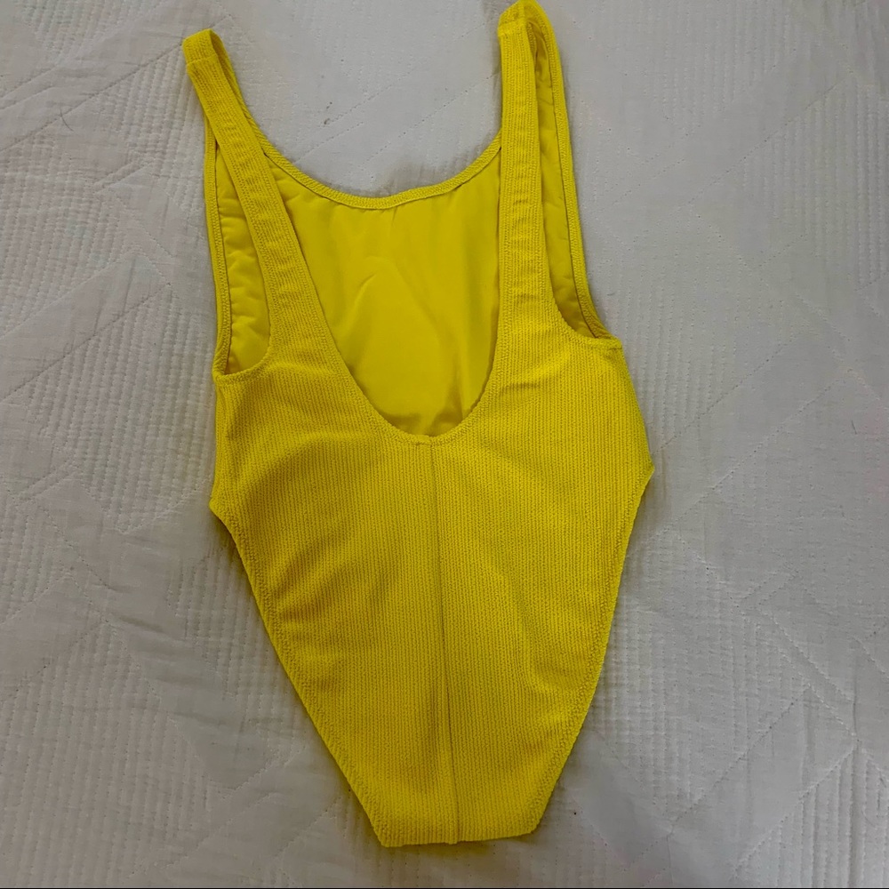Topshop one piece neon yellow swimsuit - Picture 2 of 4